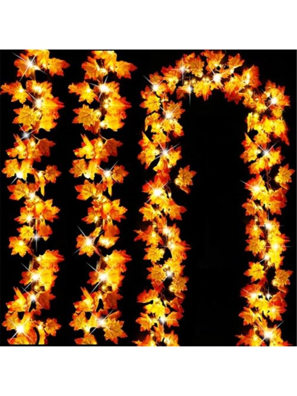 Timer&3 Pack Halloween Fall Decor 30Ft Fall Garland with Lights 60LED